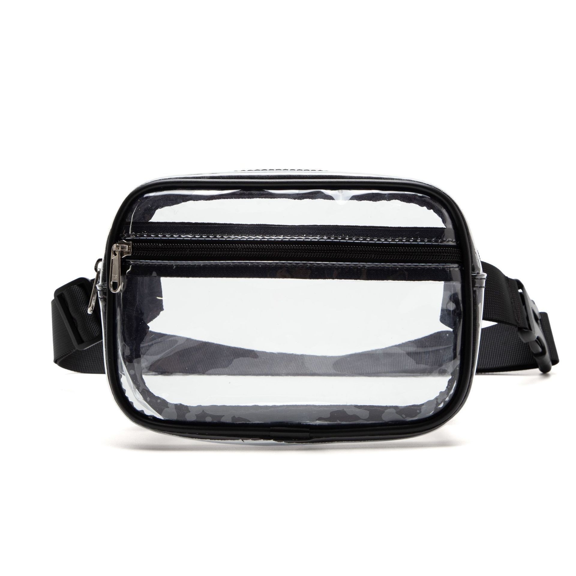 Transparent PVC Toiletry Bag, Waterproof, Portable, Large Capacity Crossbody Makeup Bag, Outdoor Sports Storage Bag, Waist Bag - Black photo 7