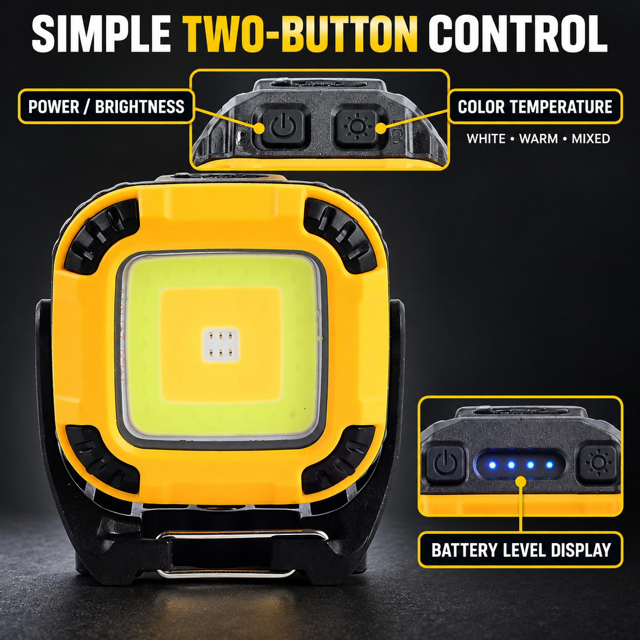 Rechargeable Magnetic Battery Display Type C LED Work Light Base Hanging W8129 1 Adjustable Stand photo 3