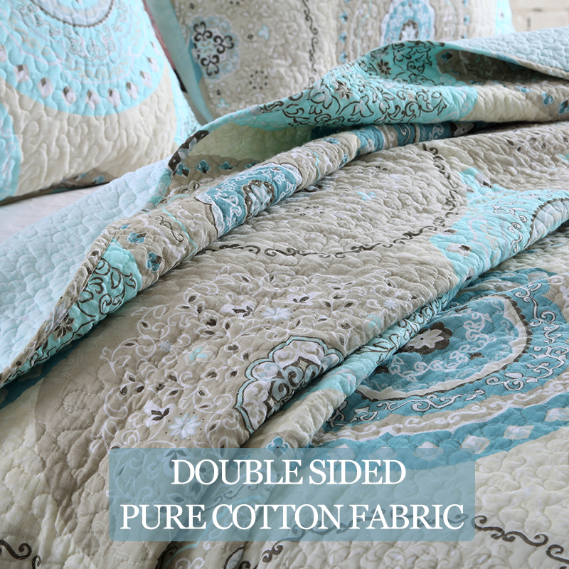 3Piece Boho Mandala Quilted Bedspread Set  Design  Cotton Filled Quilting Technology Reversible Coverlet Skin-Friendly Soft Breathable Non-Slip Anti-Wrinkle No Static Electricity All-Season Queen King photo 5