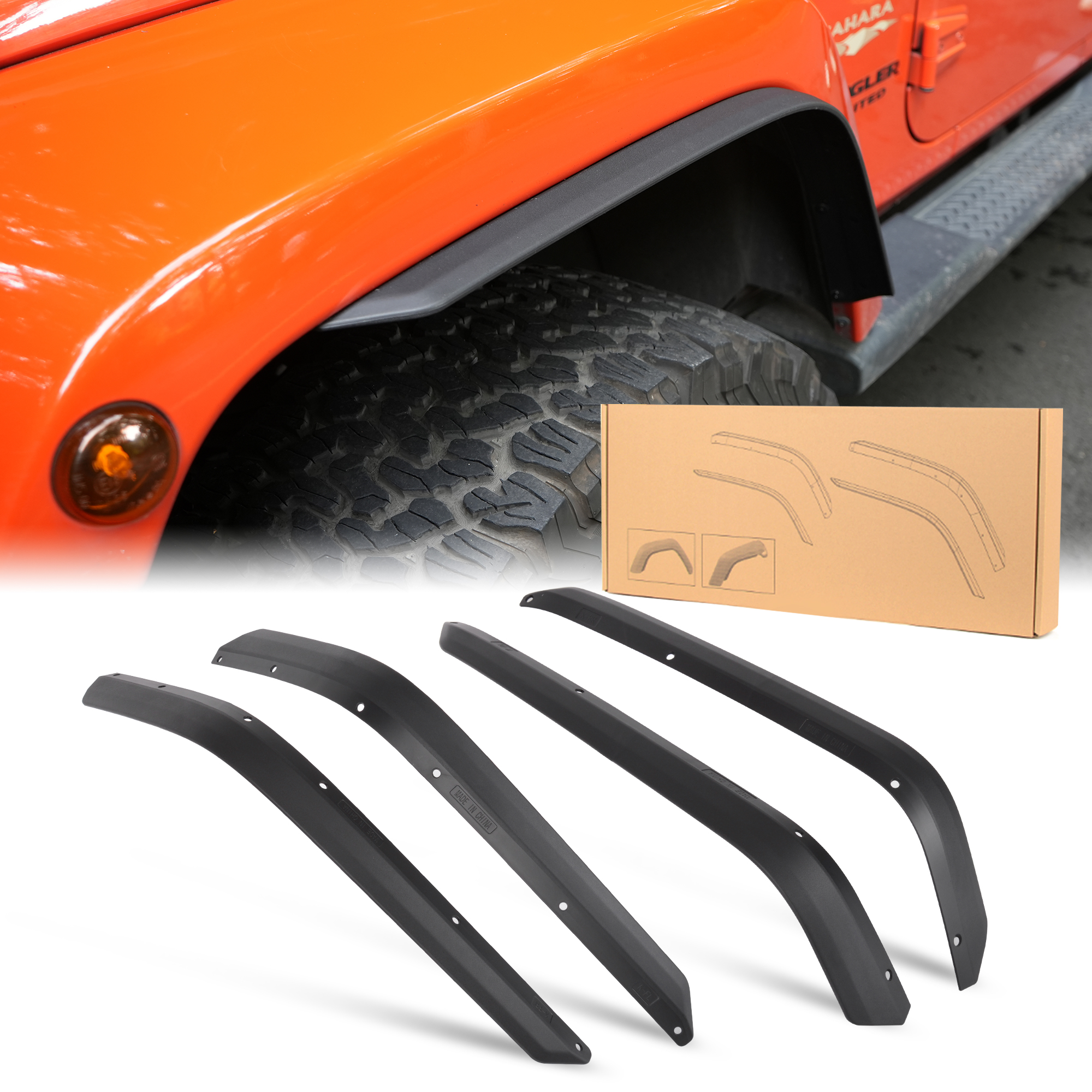 Fender Flares Compatible With 2007-2018 Wrangler photo 1