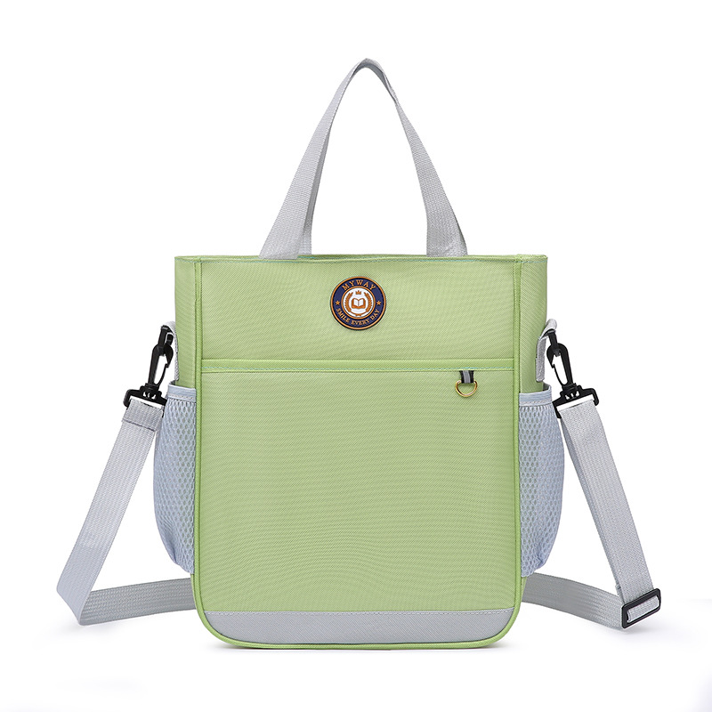 Primary School Printing And Tutoring Bag, Oxford Cloth Tote Bag, Children's One Shoulder Hand-held Printing Logo Tutoring Art File Bag - Light Green photo 1