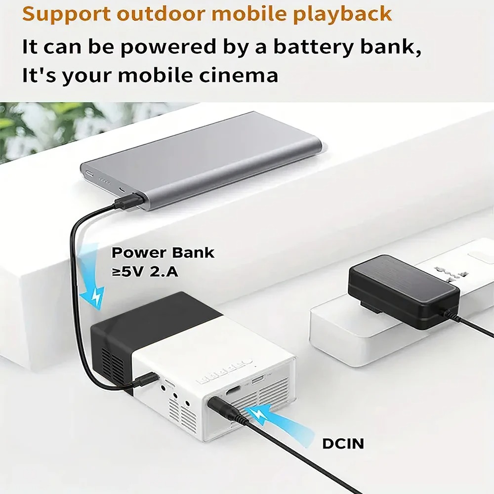 Portable Wired Projector Mobile Phone With Retractable Bracket LED Mini Home Video Equipment 1080P HD Screen USB&SD&AV&Hd photo 3