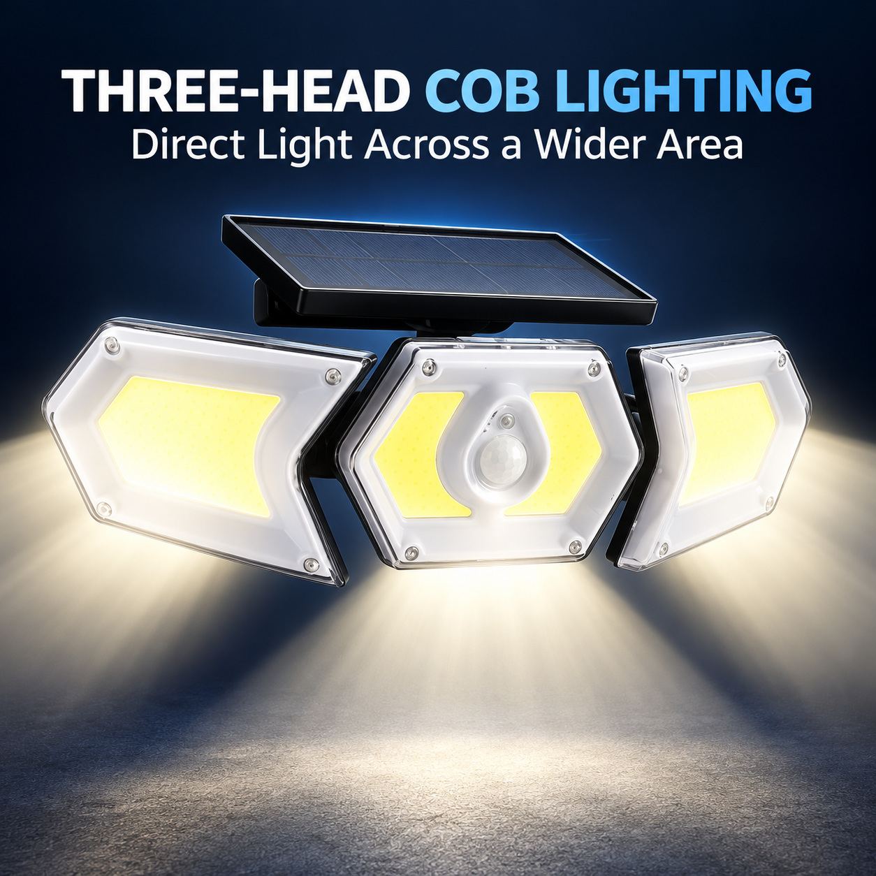 Solar Powered Rechargeable Motion Sensor COB LED Work Light 1200mAh For Auto W774B Battery Street photo 2