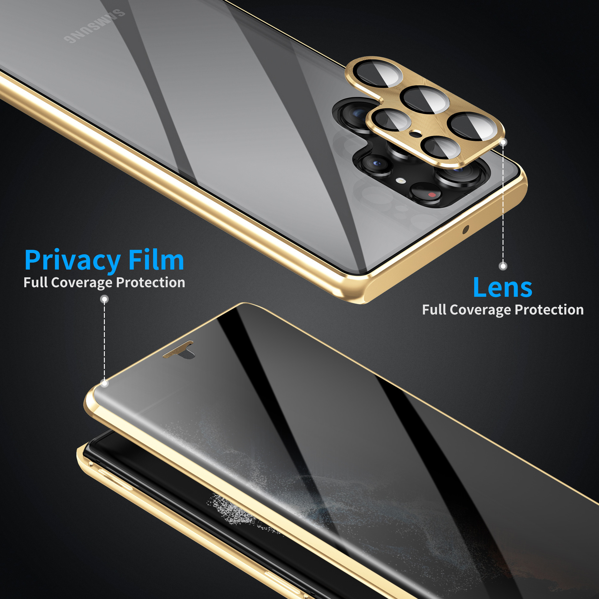 Applicable To S23Ultra Peep-proof S23Plus Metal S22 Phone Case photo 5