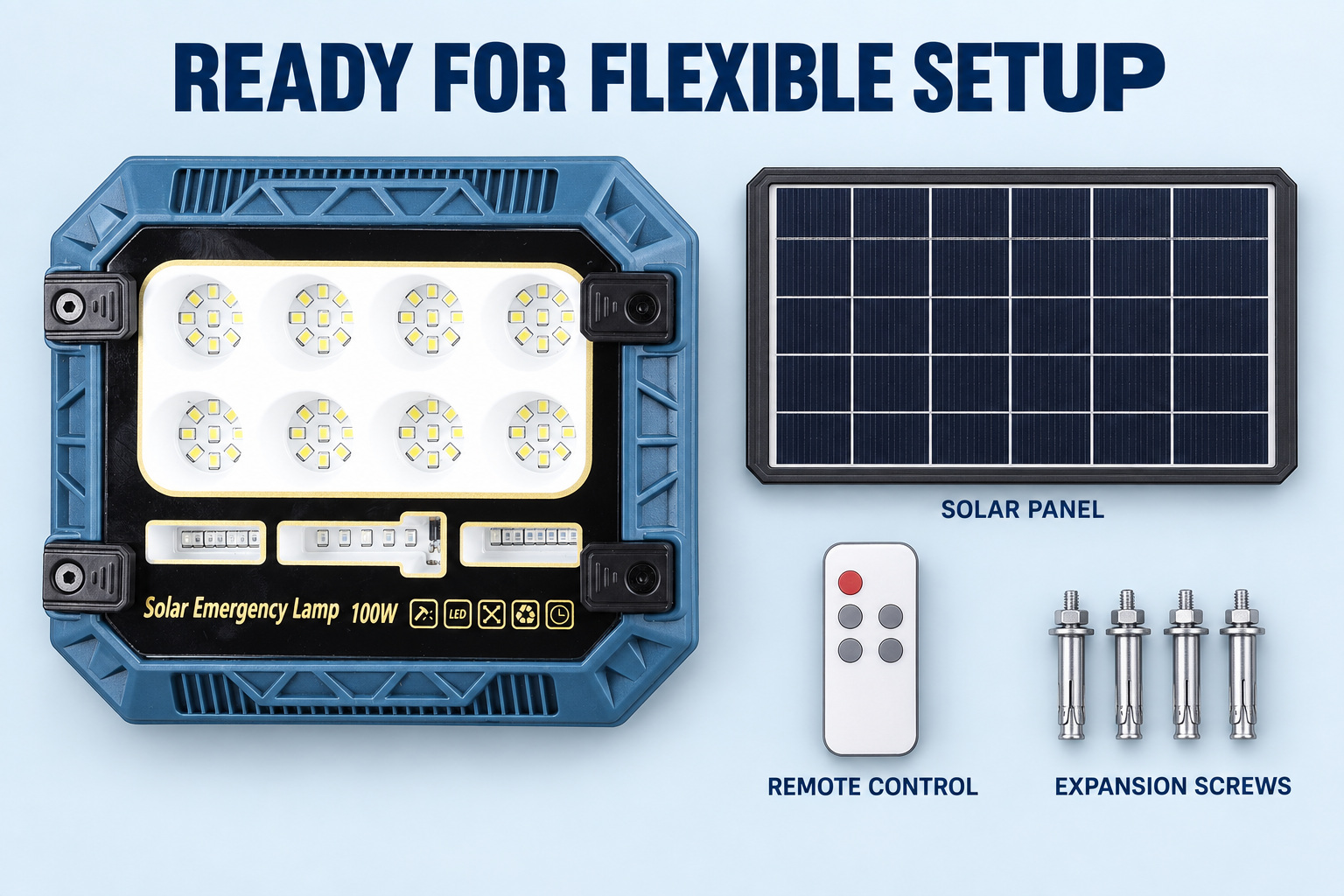 Solar Powered Rechargeable Battery Display 18650 W8112 1 3600mAh LED Flood Light 72 3 1W photo 6