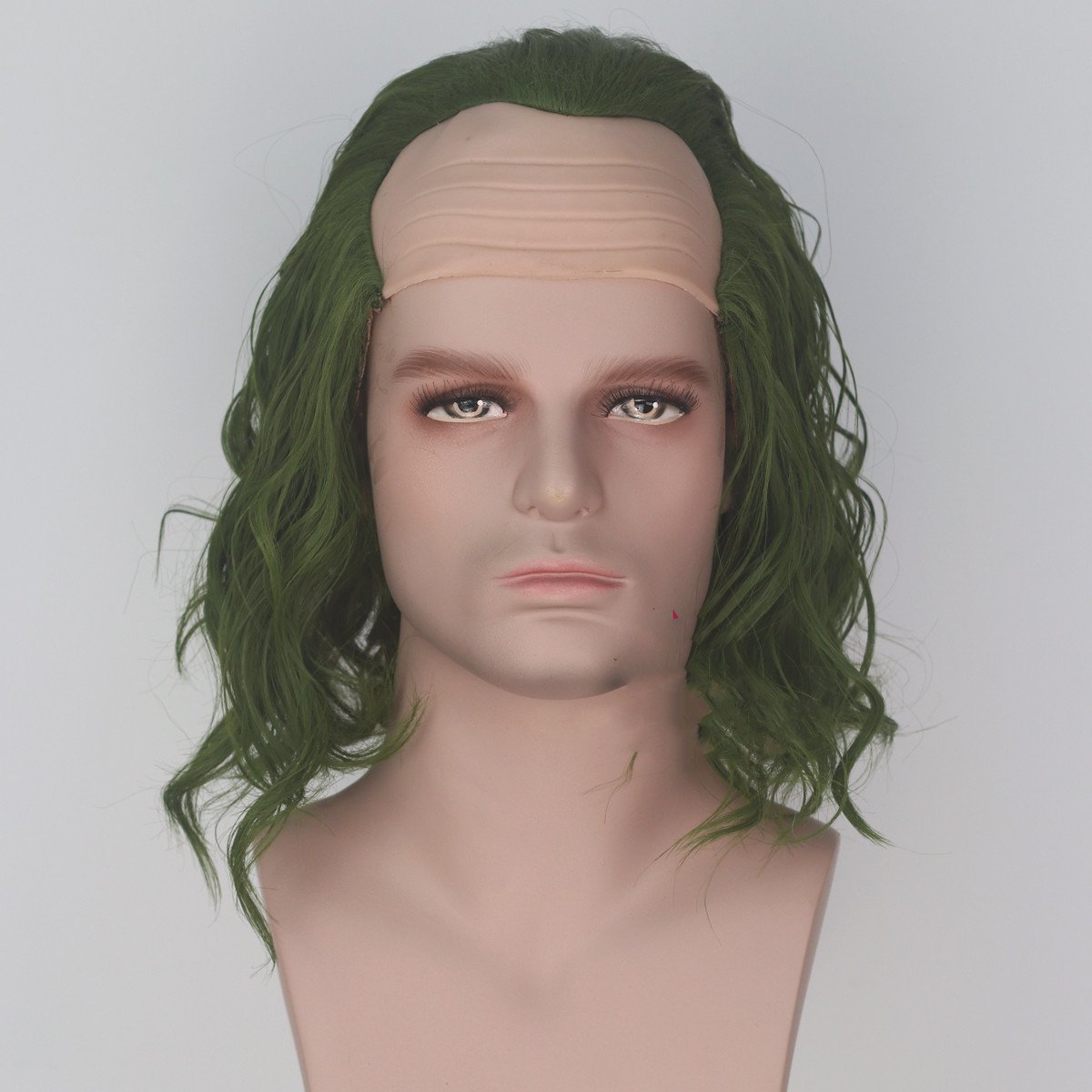 Simulation Scalp Green Short Curly Hair Anime photo 3