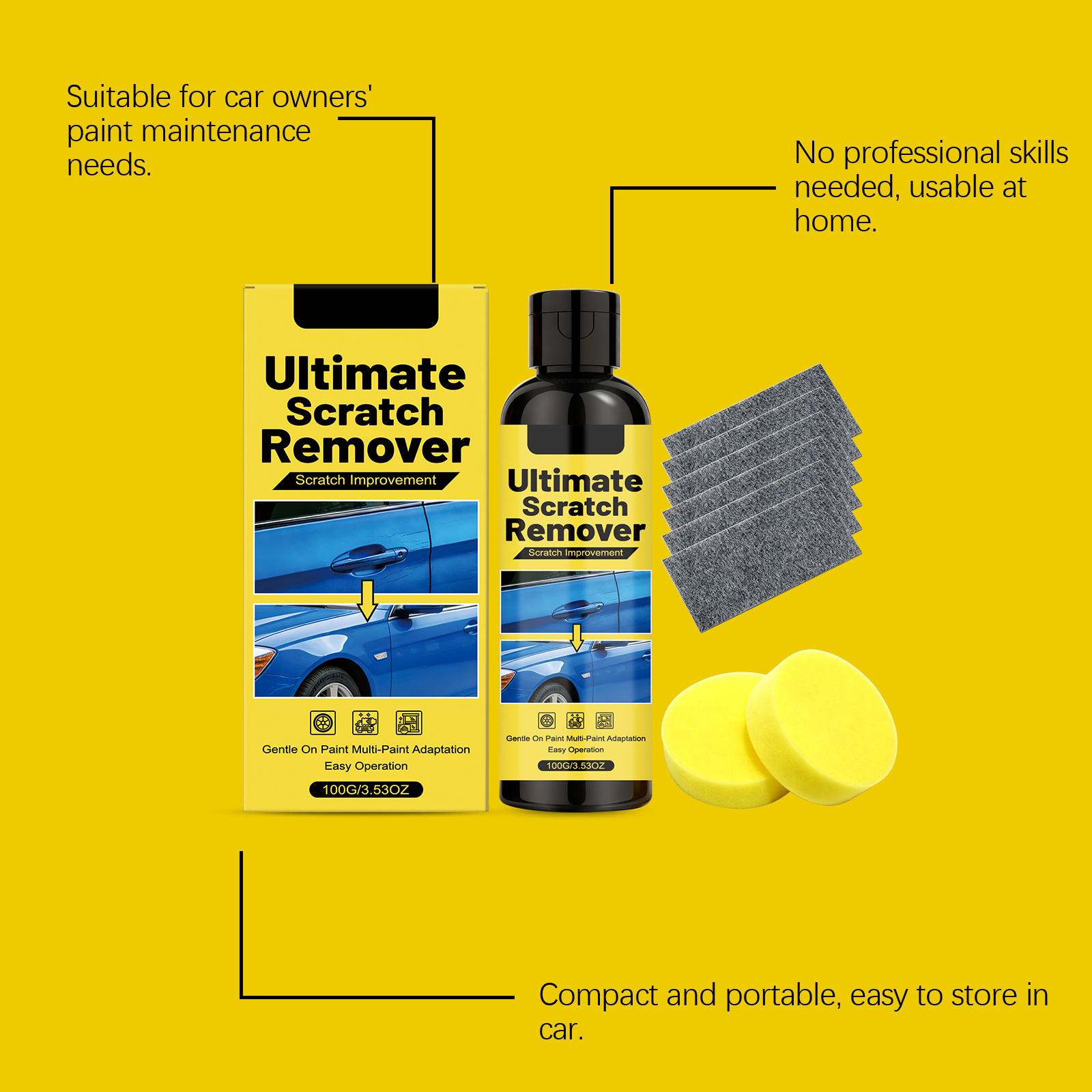 Car Scratch Repair Kit, Paint Swirl Scuff Touch Up Polishing Set For Auto Detailing photo 8