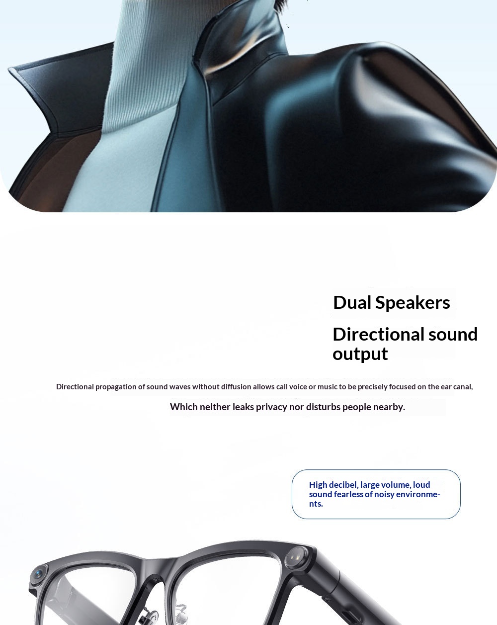 AI Smart Glasses, 1300 MP High Definition Camera, Anti Shake Shooting, Object Recognition Multi Functional Eyeglasses photo 2