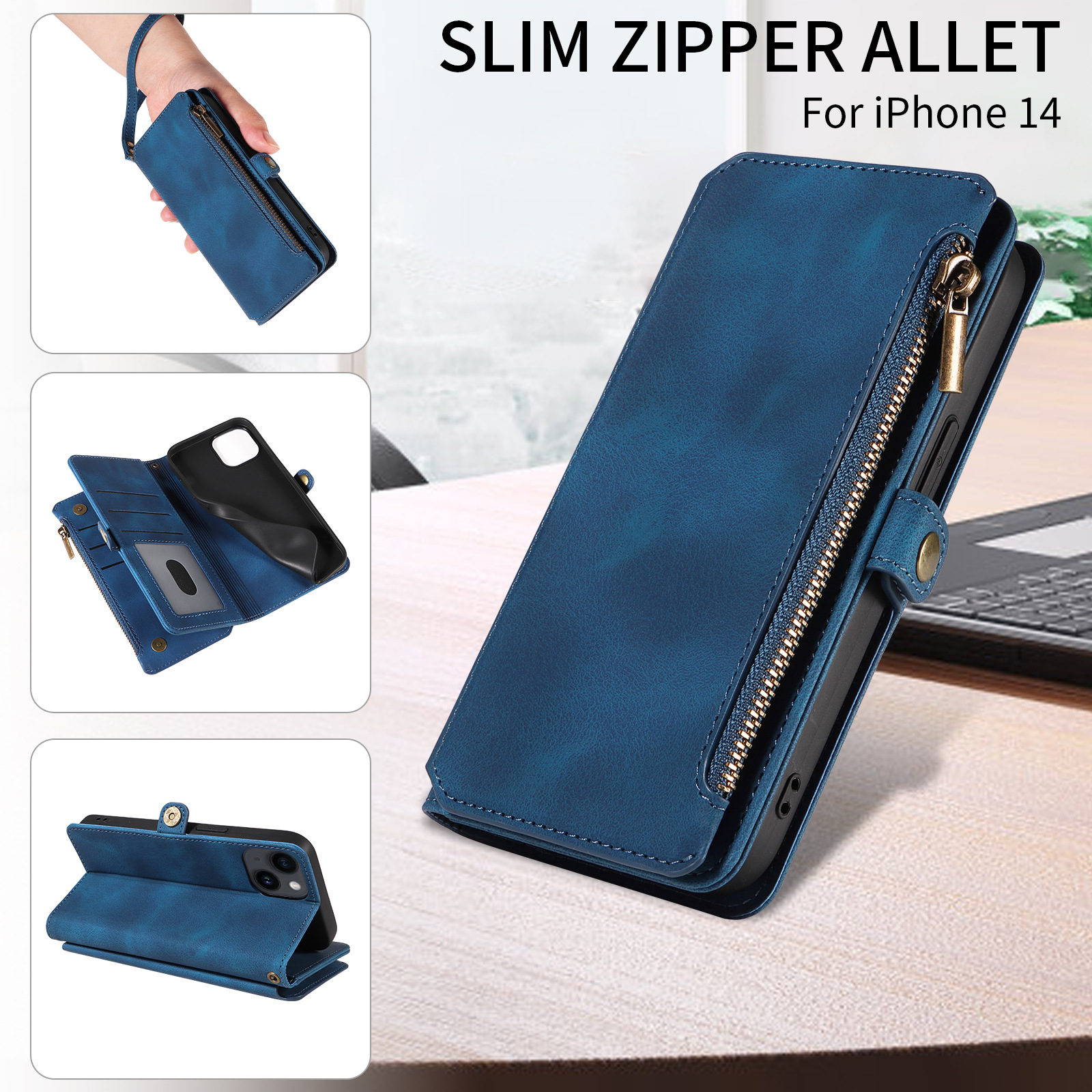 Wallet Flip Zipper Phone Leather Case photo 7