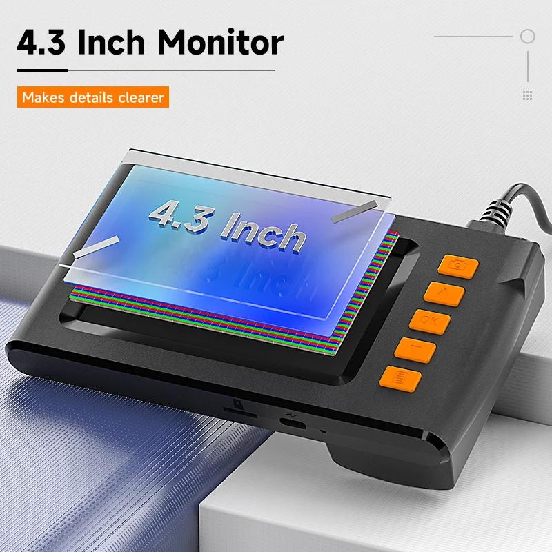 Dual-Lens Endoscope With Light  4.3-inch Screen, 32GB Memory Card, 16.5 Feet photo 1
