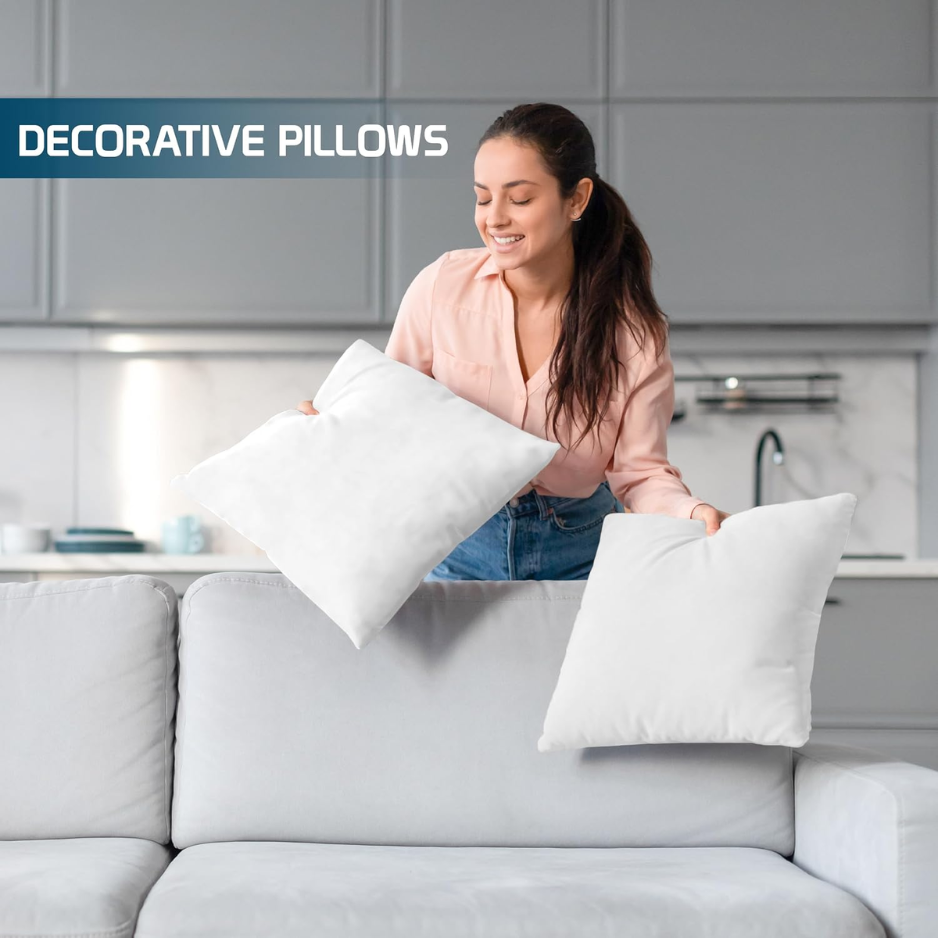 Set Of 4 Decorative Throw Pillow Inserts, 18x18 Inch photo 6