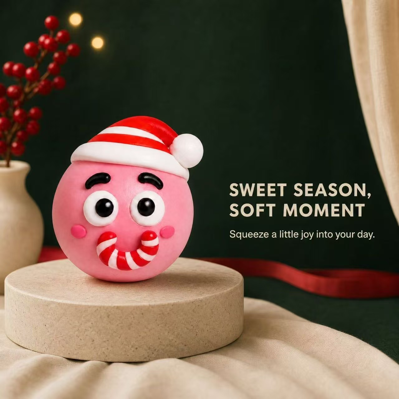 Christmas Squeeze Ball Stress Relief Toy, Slow Rebound Festive Character Fidget Ball, TPR Shell Flour-Filled, Holiday Party Favors Stocking Stuffers For Kids Adults photo 6