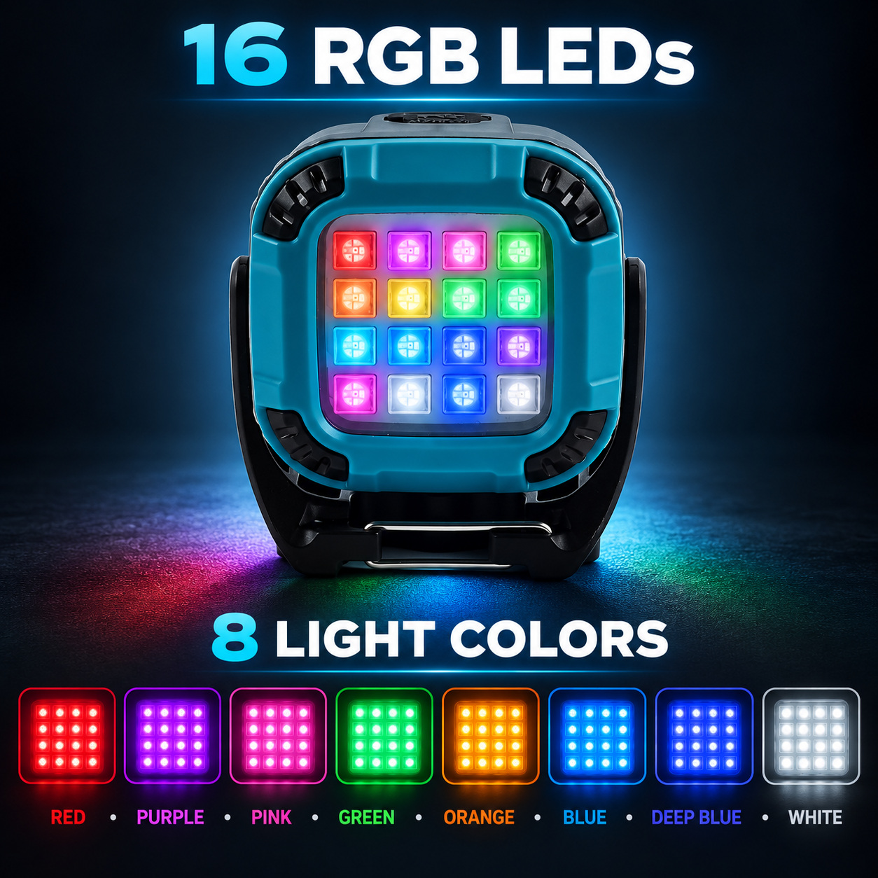 Rechargeable Magnetic Battery Display Type C LED Work Light Base Hanging W8129 5 1200mAh Flood photo 7