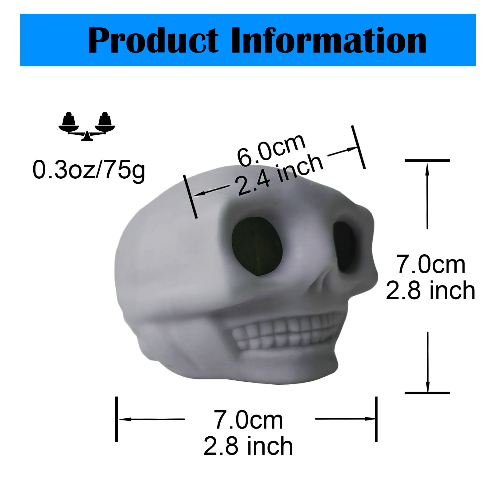 Adult Halloween Stress Balls - Squeeze Skull Toys With Blood And Maggots, Fidget Toys, Halloween Prank photo 7