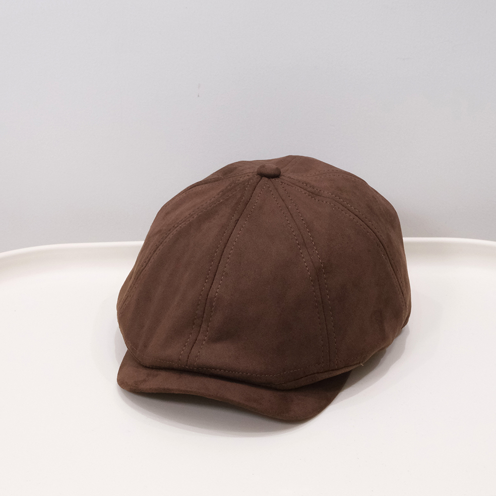 Vintage Fashion Autumn-winter Versatile Brushed Octagonal Brimmed Forward Hat With British Style Solid Color Versatile Casual Baseball Cap Beret photo 7