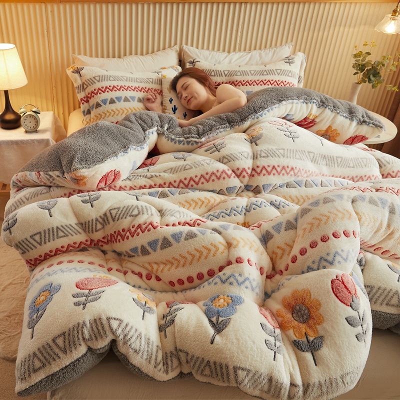 1PC Thick Winter Comforter, Soft Warm Fluffy Bedding Quilt For Bedroom All Season Use photo 1