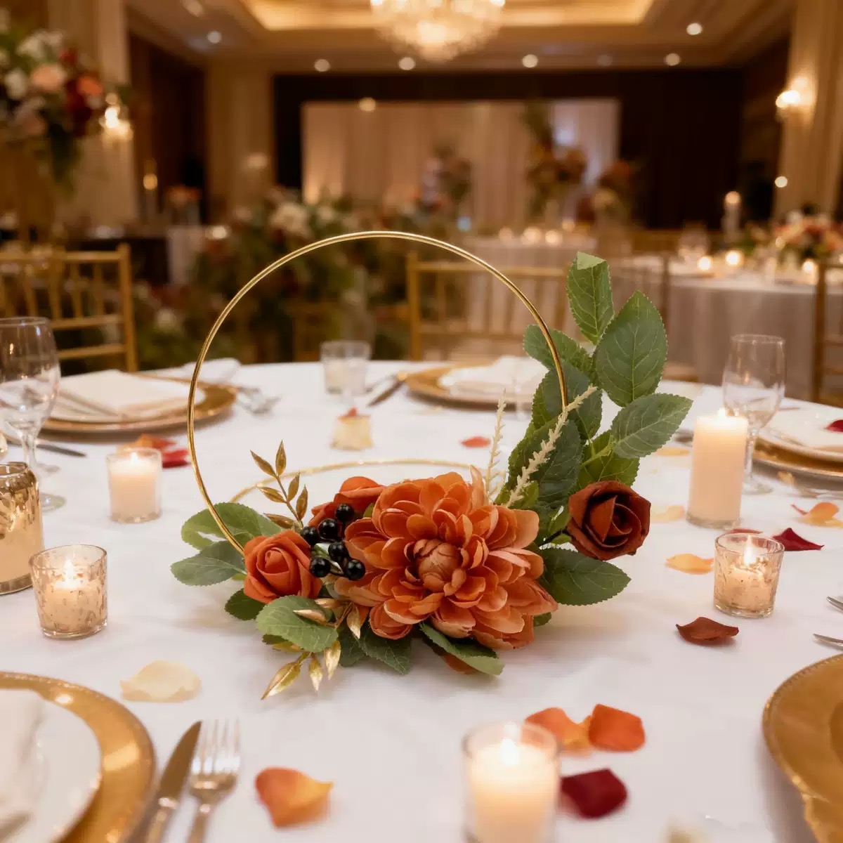 Artificial Floral Hoop Decor For Weddings, Parties & Home photo 1