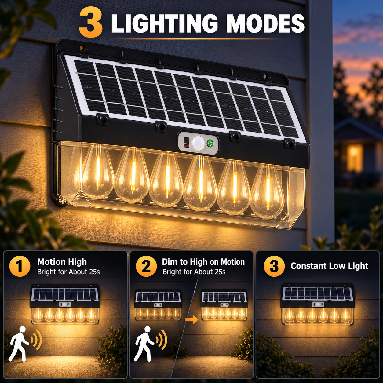 Solar Powered Rechargeable Motion Sensor LED Work Light 4800mAh For Auto W7116 6 Remote Control photo 8