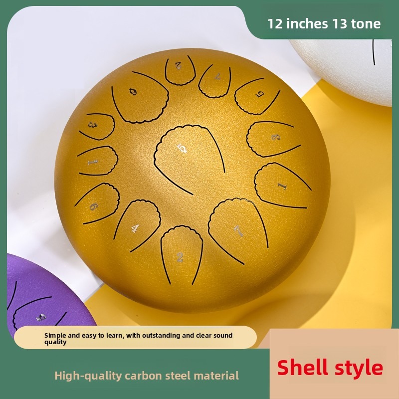 12-inch 13-tone Steel Tongue Drum, Shell Style photo 1
