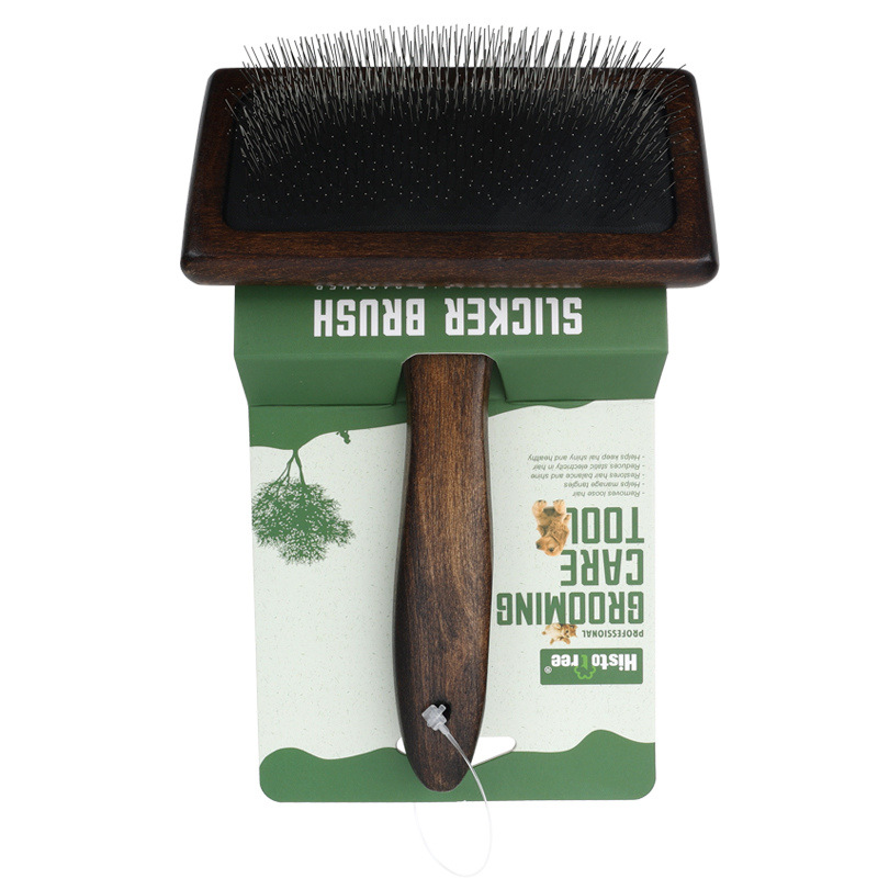 Dog & Cat Brush, Pet Slicker Brush With Bamboo Handle For Large Medium & Short Hair Elegant Grooming Comb For Removing Shedding, Tangles And Dirt photo 5