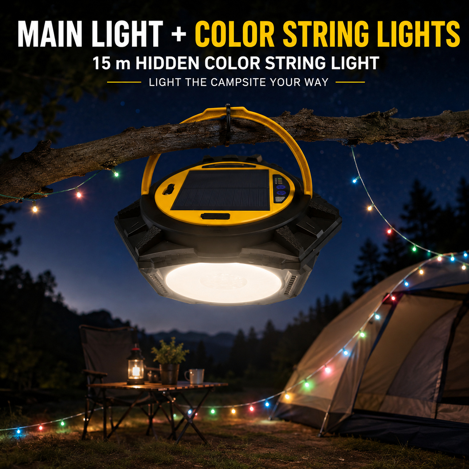 D86 2 Camping Lantern 4500mAh Type C For Outdoor Factory Supply Solar Powered Remote Control photo 3