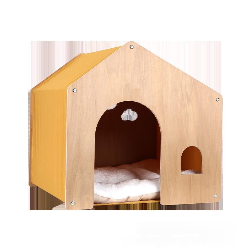 All-season Eco-friendly Solid Wood Pet Furniture, Washable & Breathable Cat Dog Bed photo 1