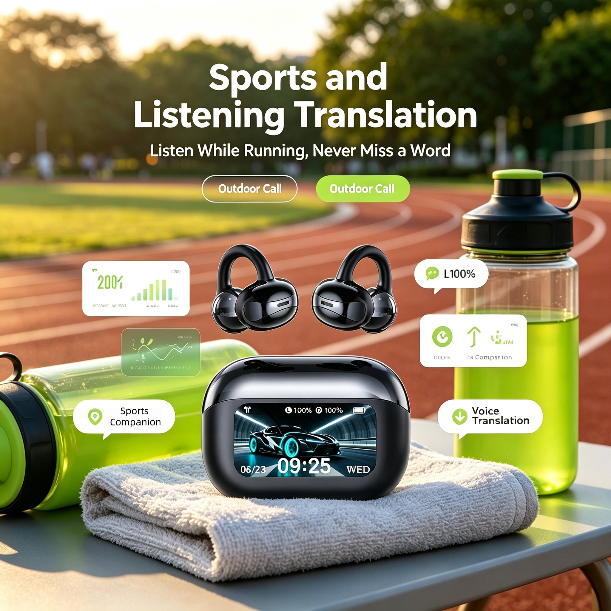 KP-112 Best-selling Wireless Bluetooth Ear-Clip Headphones AI Translation Music Gaming Low Latency In Stock photo 7