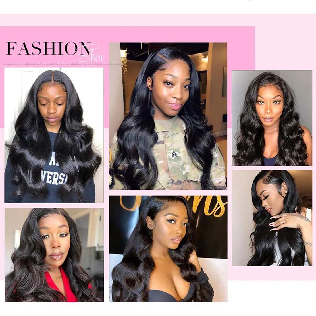 V-Part Human Hair Wig Body Wave, Natural Color, Density photo 2