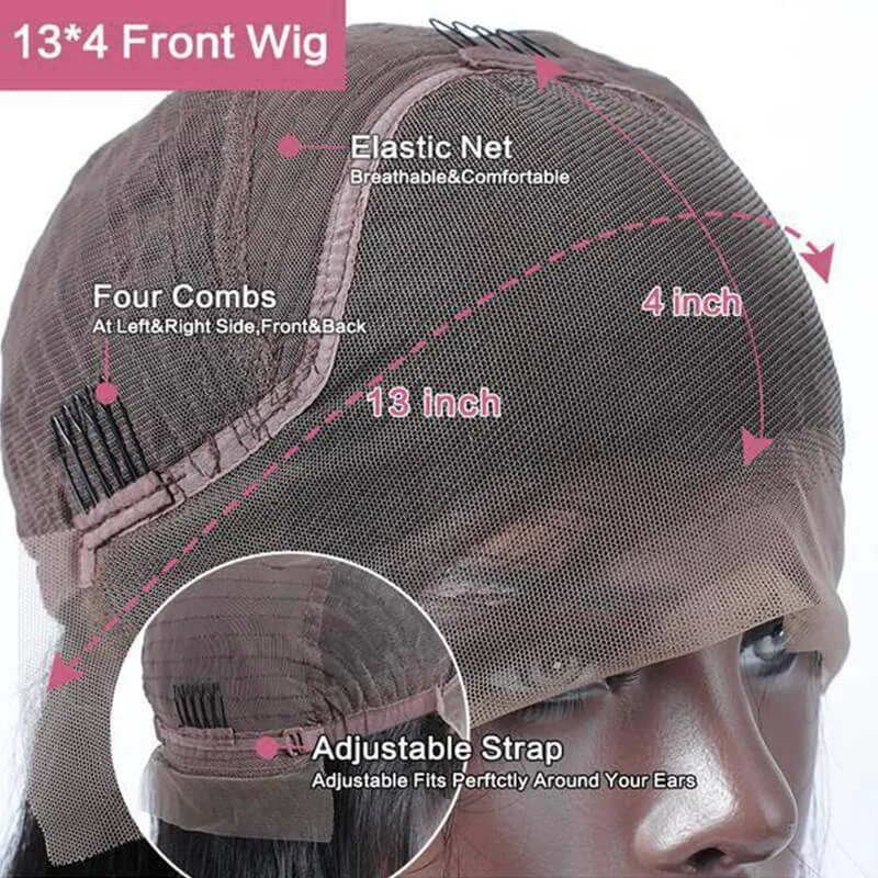 13x4 Lace Front Body Wave Human Hair Wig P4 27, Density photo 7