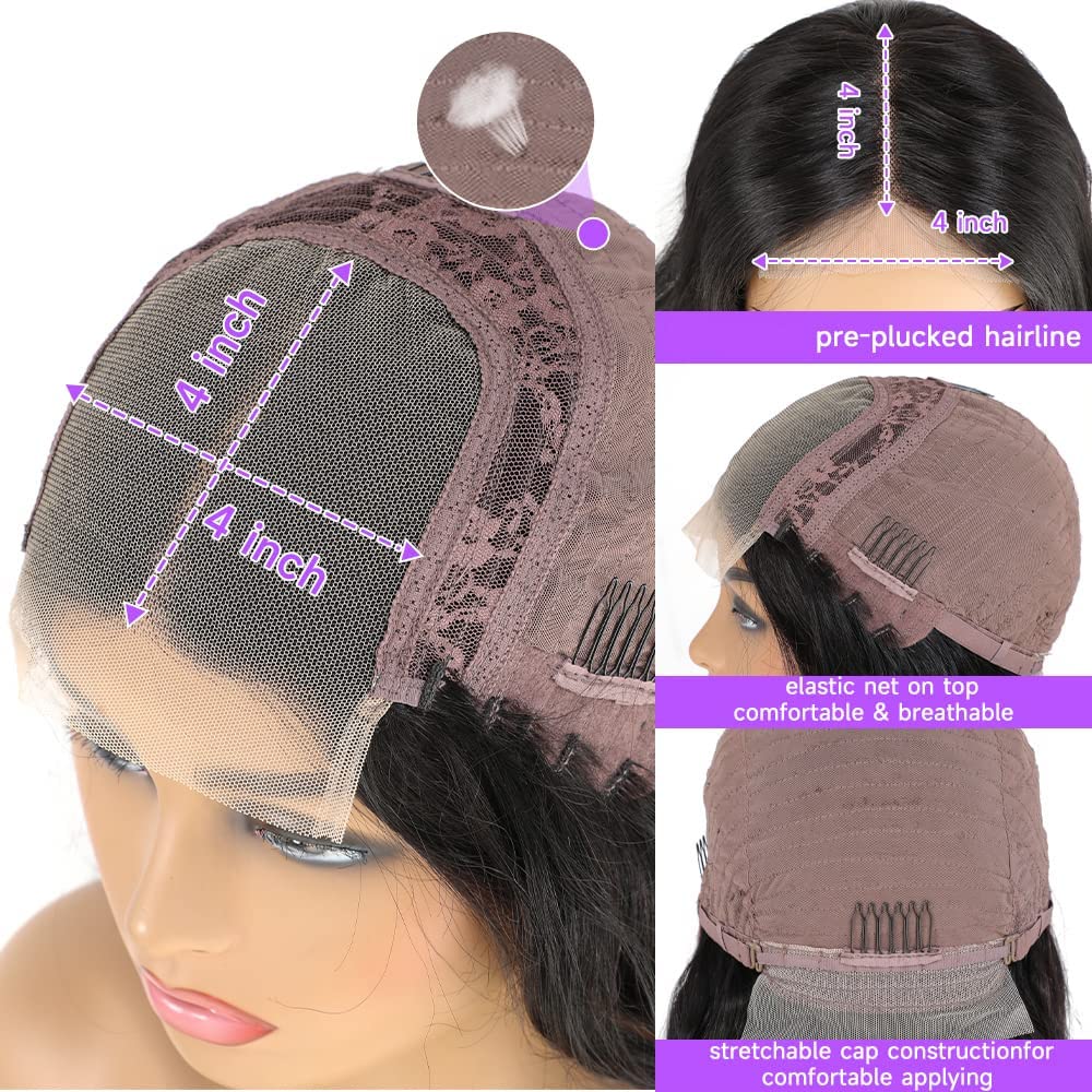 4x4 Lace Straight Human Hair Wig Density photo 4