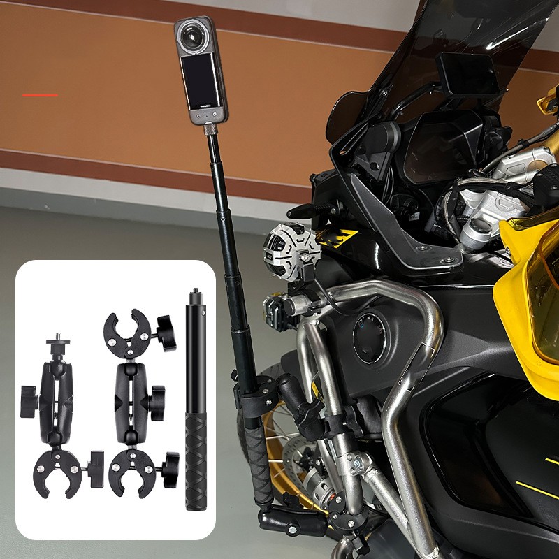 Motorcycle Mount Selfie Stick For Insta360 ONE X X2 X3 X4 X4 Air X5 DJI Osmo 360 photo 1