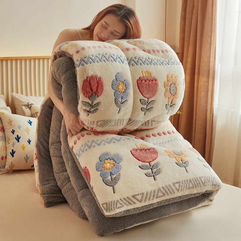 1PC Thick Winter Comforter, Soft Warm Fluffy Bedding Quilt For Bedroom All Season Use photo 5