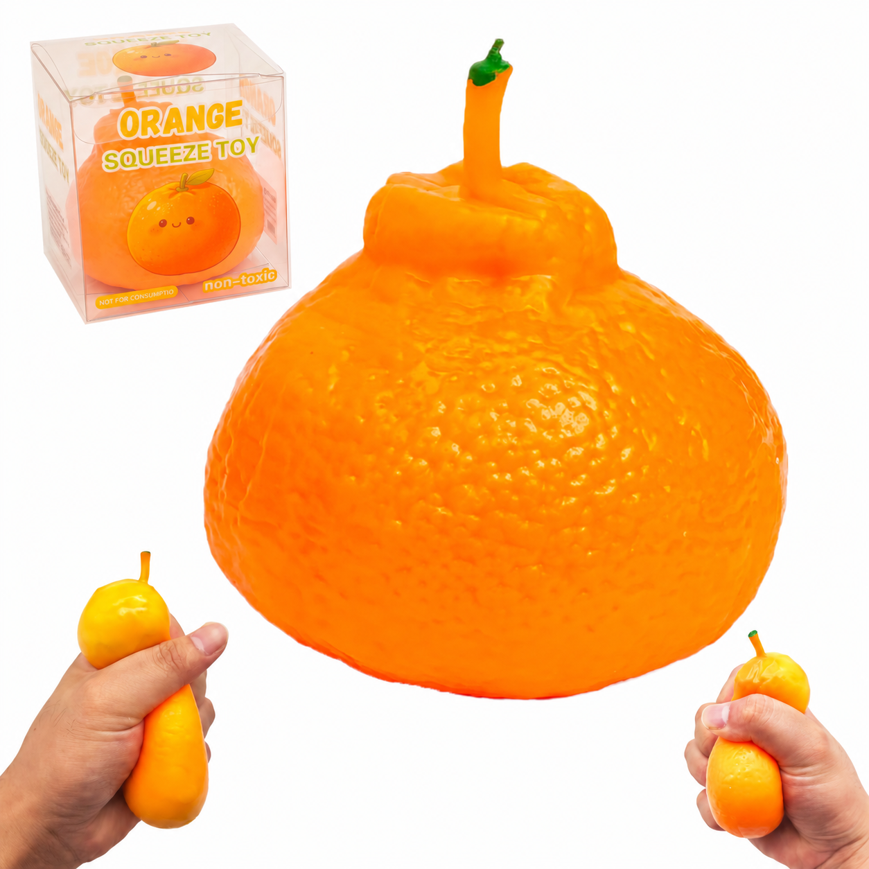 Crunchy Orange Peanuts, Corn, Potatoes Toys, Asmr Crunchy  Stress Ball Realistic Orange Sensory Toy With ASMR Crunch Sound,Soft Slow Rising Fruit Fidget Toys For Desk,Travel,Gifts For All Ages photo 2