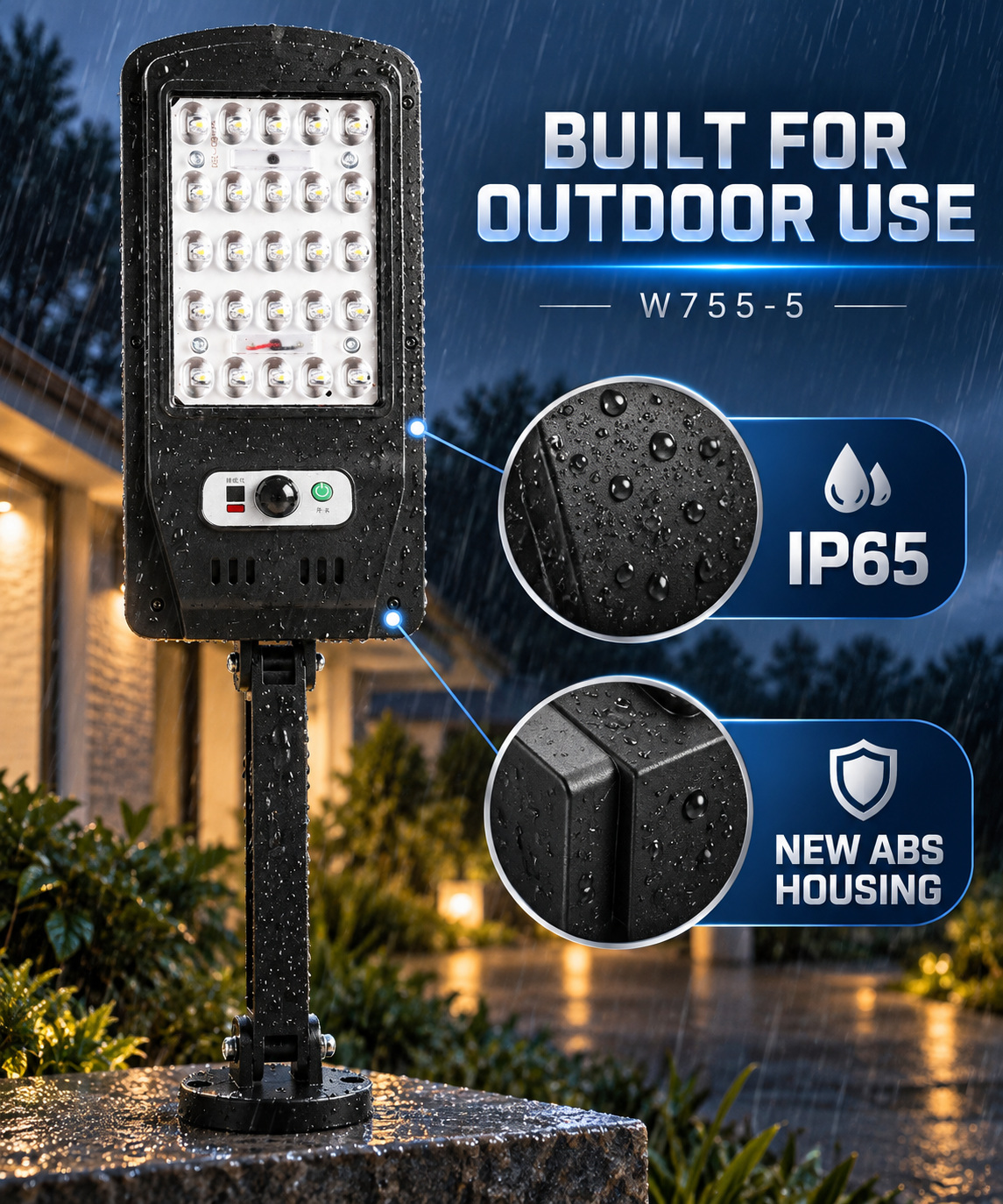 Solar Powered Rechargeable Motion Sensor Waterproof LED Work Light 10W 1500mAh For W755 5 2 photo 2