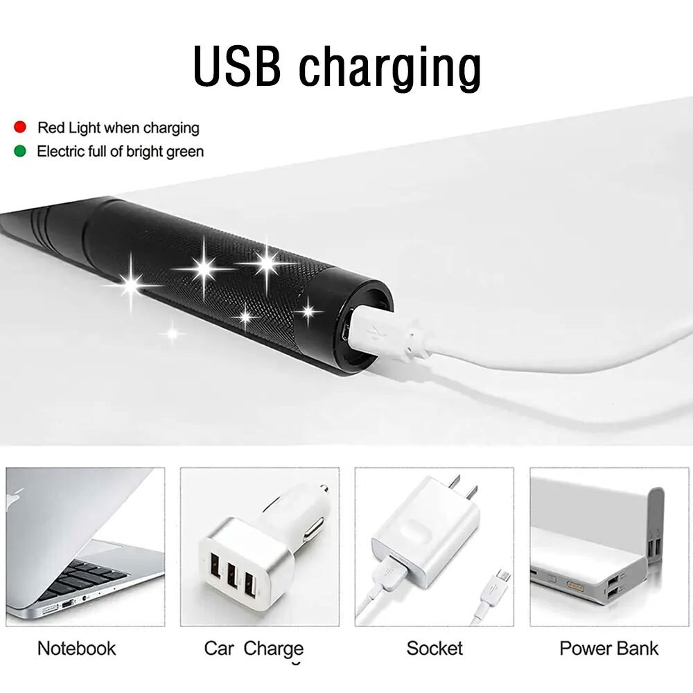 Green Laser Pointer Pen Light USB Rechargeable 990Miles 532NM Astronomy Visible Beam Light 1mw Flashlight photo 6