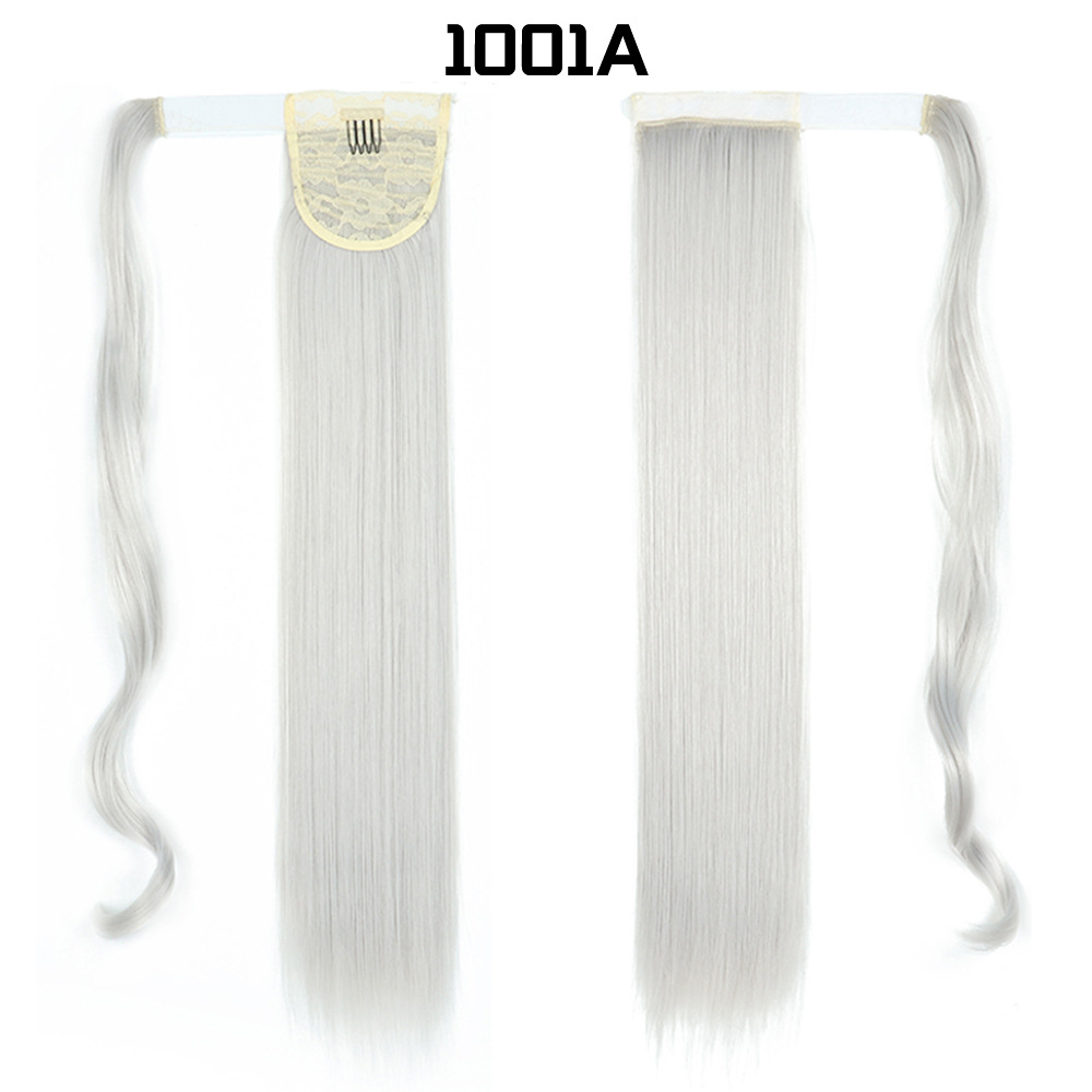 European And American Long Straight Hair Velcro Ponytail photo 4