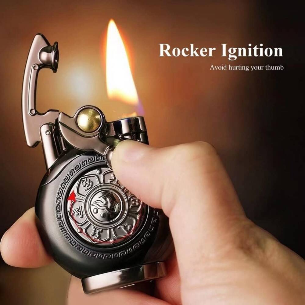 Vintage Lighter Rocker Arm Ignition Lighter Compact Windproof Lighter, Perfect Gift For Men, Dads, Husbands, Valentine'S Day Present Methane Free photo 3