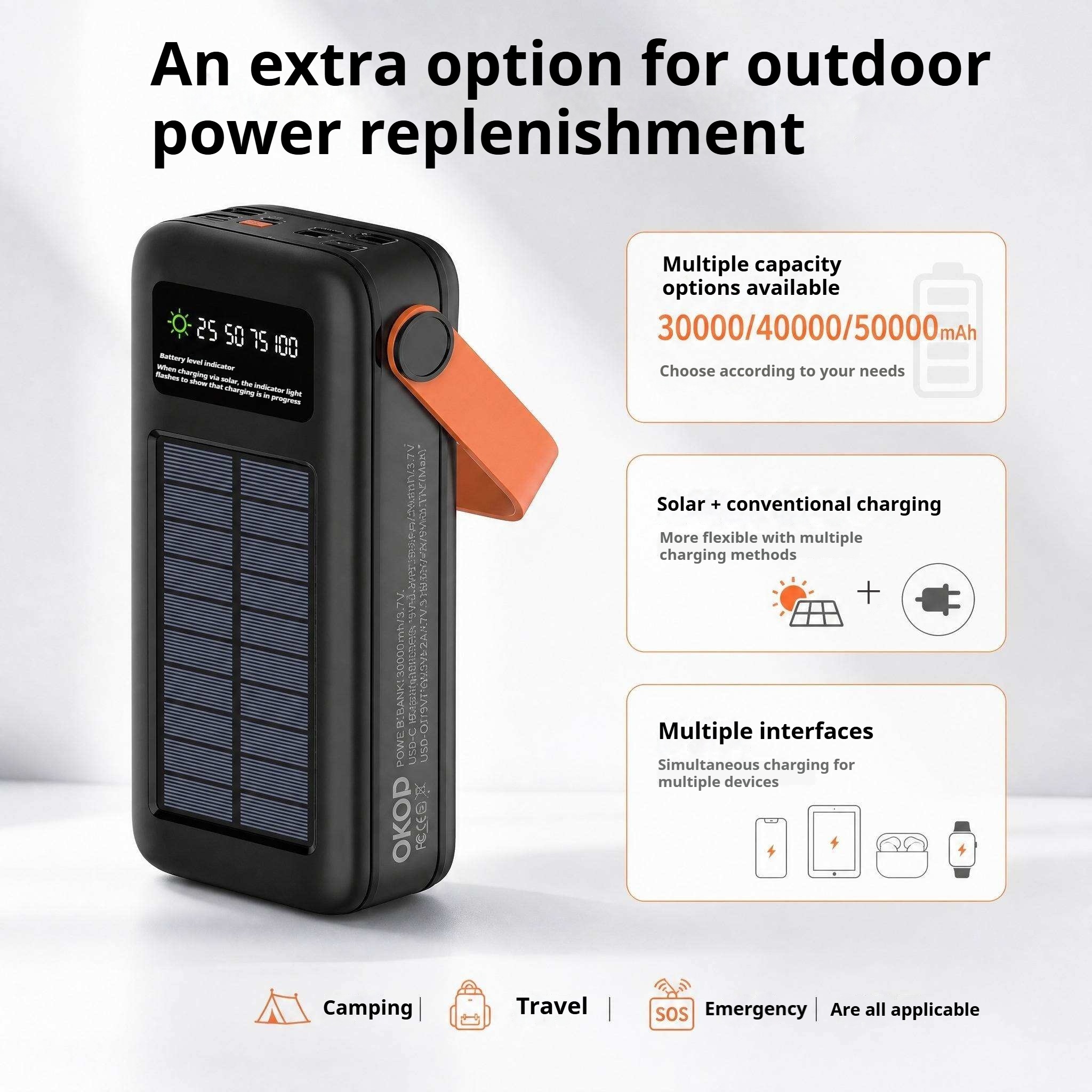 KP-722 Best-selling 40,000mAh High-Capacity Portable Power Bank With Handle And Digital Battery Display Factory Direct Shipping photo 7