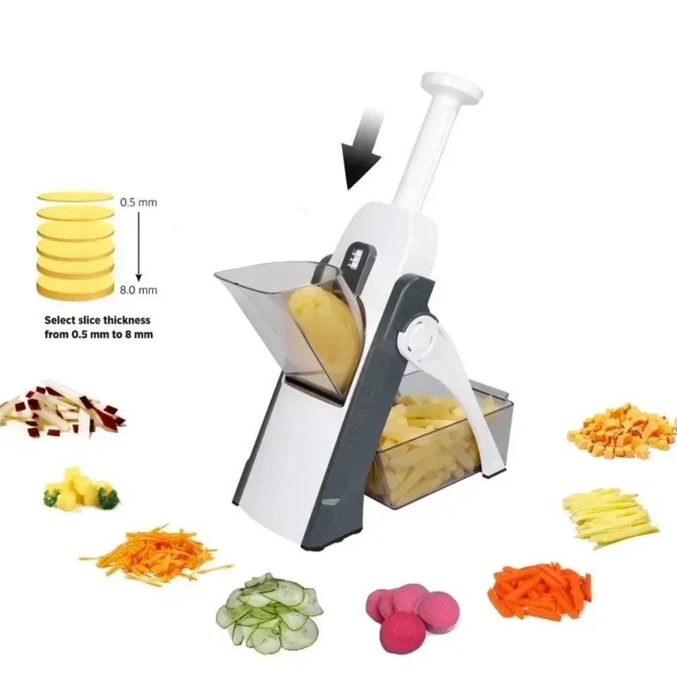 Safe Manual Kitchen Vegetable Cutter  Multifunction Salad Slicer, Potato Slicer, Cheese & Tortilla Tool  French Fry Cutter photo 2