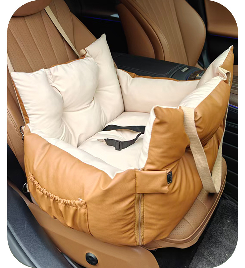 Waterproof Dog Car Seat Bed 2 In 1 Convertible Pet Travel Carrier Safety Booster Seat With Storage Pocket Washable Anti Slip Puppy Car Bed For Small Medium Dogs Reversible 2 Sided Design photo 5