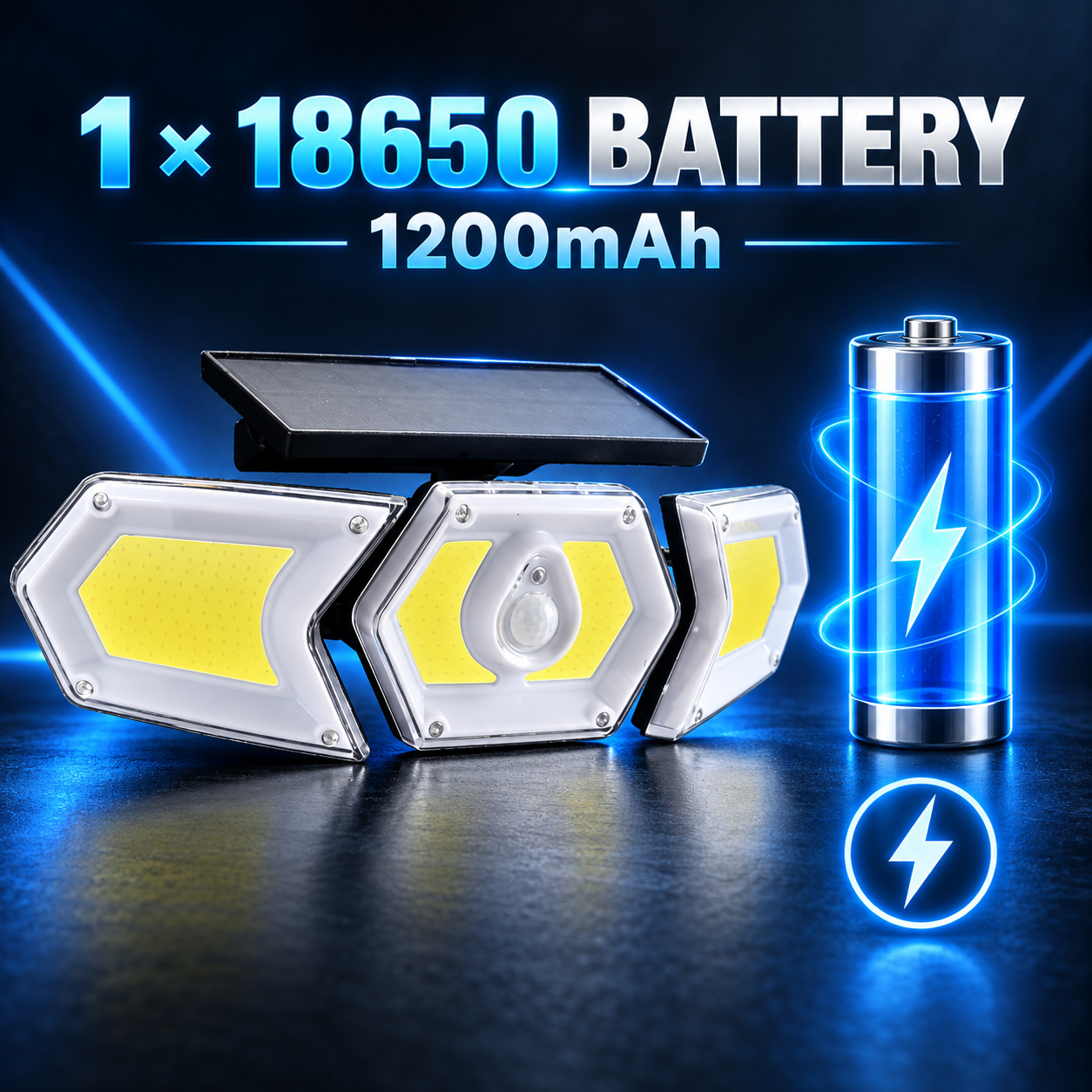 Solar Powered Rechargeable Motion Sensor COB LED Work Light 1200mAh For Auto W774B Battery Street photo 8