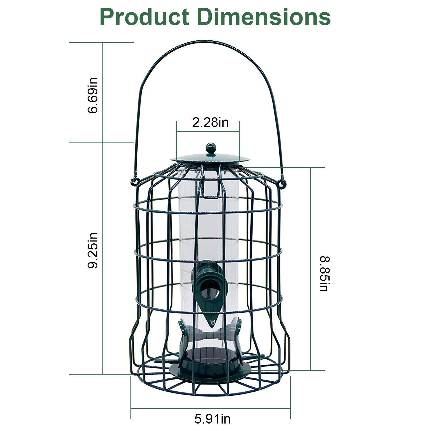 1Pc Outdoor Wild Bird Feeder Squirrel-Proof Chew-Proof Metal Hanging Seed Feeder With 4 Feeding Port For Small Songbirds photo 7