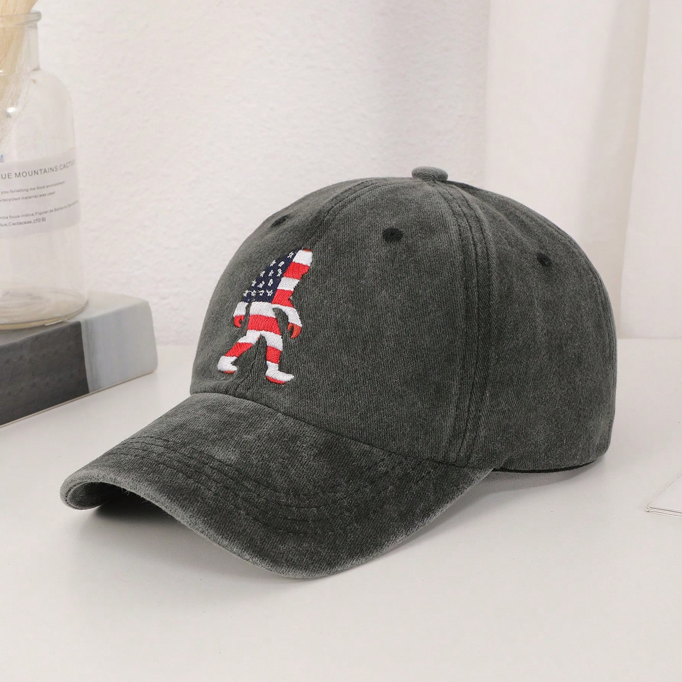 Summer Couple Vintage Washed Baseball Cap, Cute Embroidery Trendy Casual Hat For Daily Commute photo 5