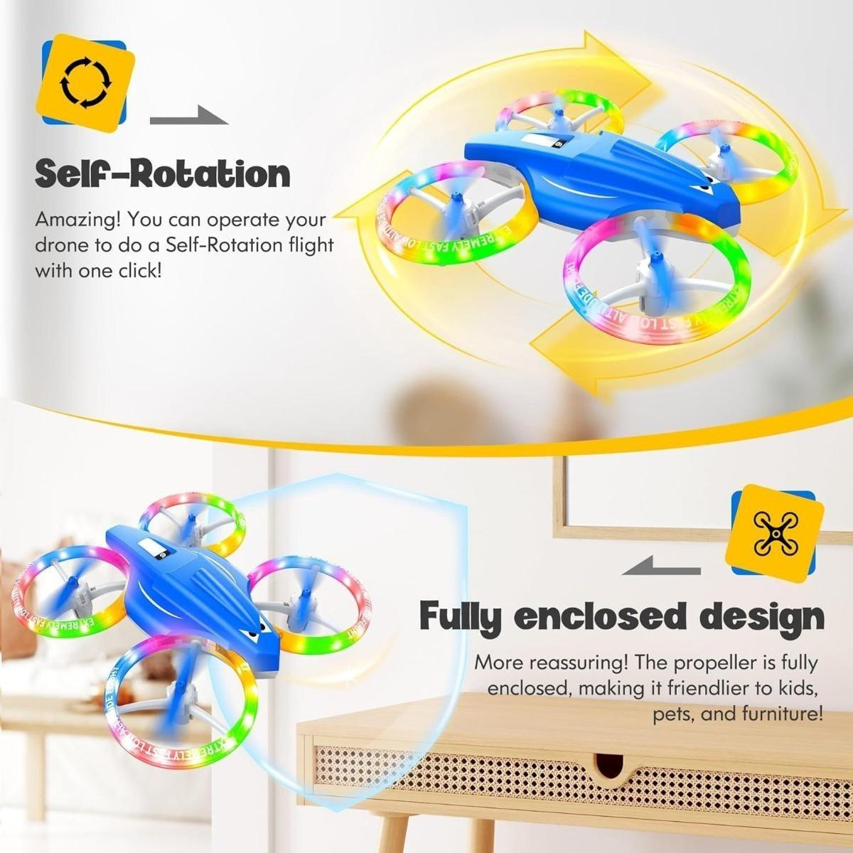 Durable Kid Drone  ABS Plastic Button Controller  3 Speed Modes  Adjustable Rechargeable Multi Battery Quadcopter photo 2
