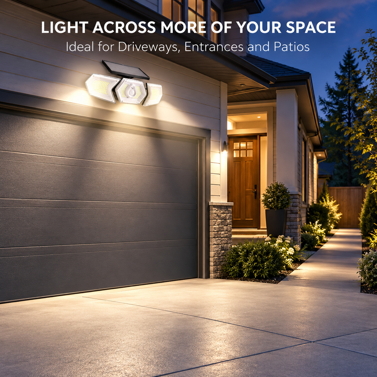 Solar Powered Rechargeable Motion Sensor LED Work Light 1200mAh For Auto W774A Battery Street 1x photo 4