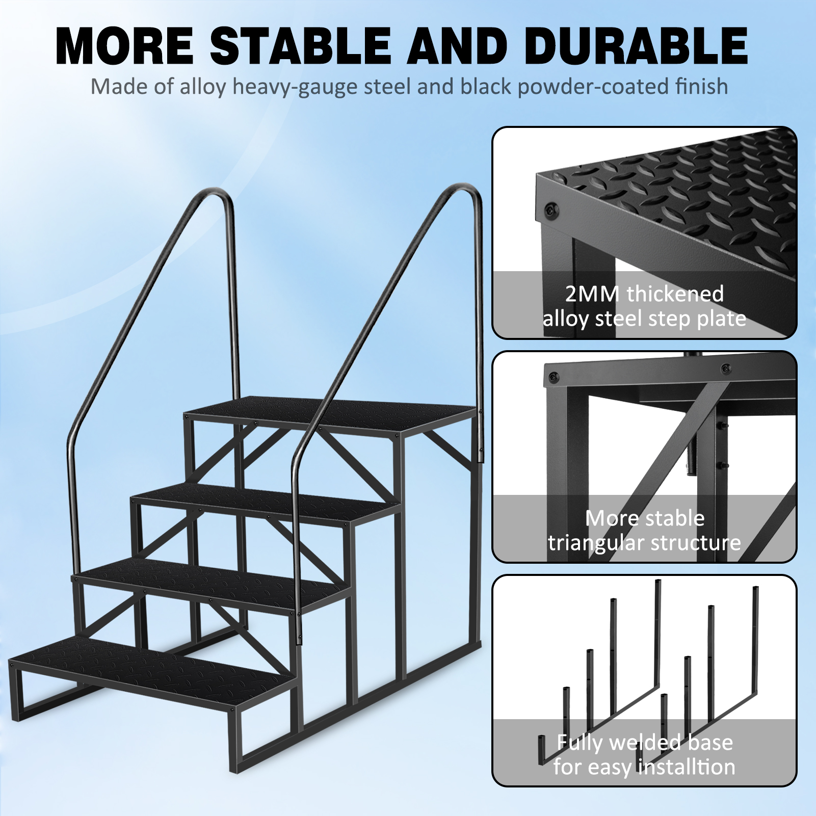4-level Ladder With Handrails, Two Handrails -TEMU Can Only Be Picked Up-Shipped From Non EBay Certified Warehouse photo 5