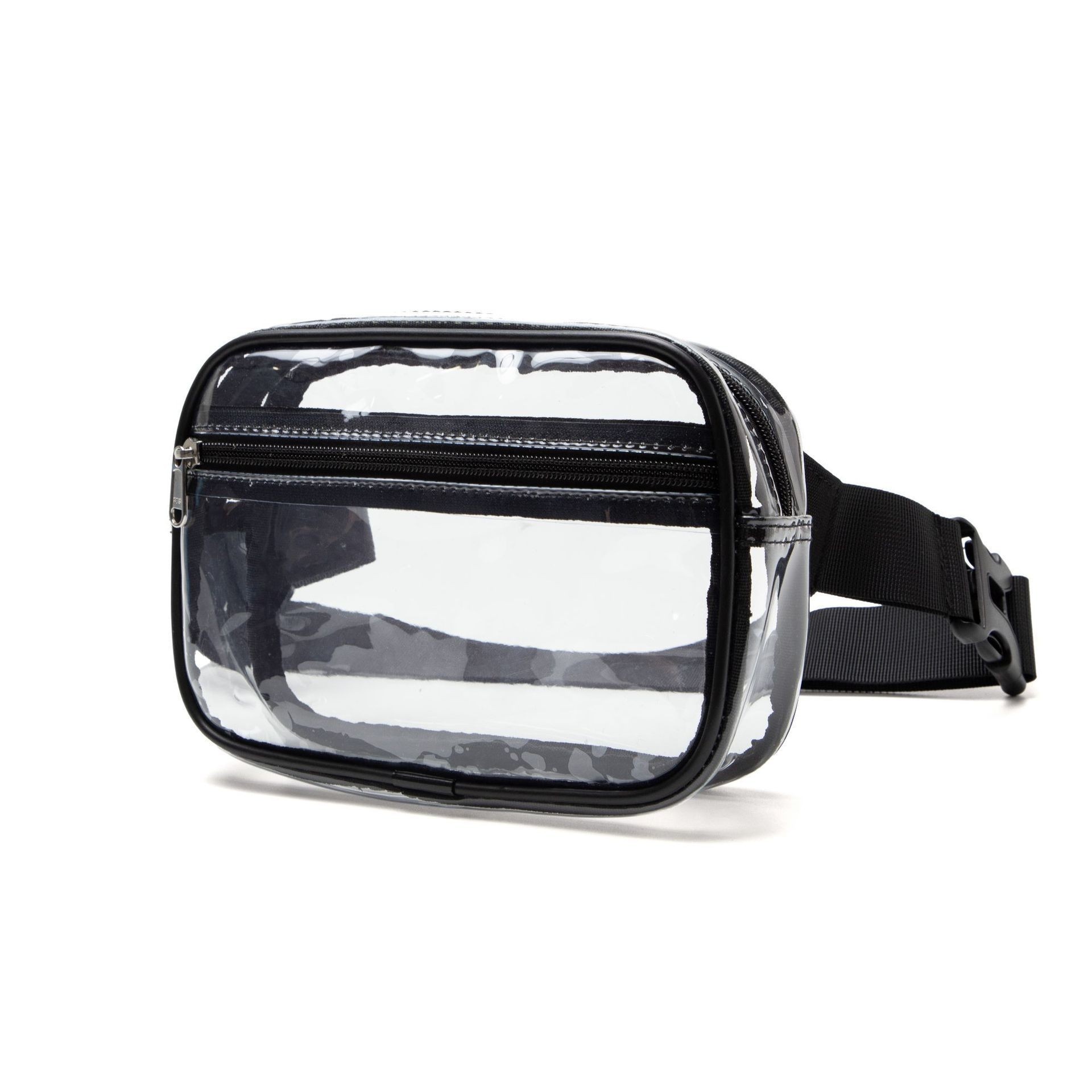 Transparent PVC Toiletry Bag, Waterproof, Portable, Large Capacity Crossbody Makeup Bag, Outdoor Sports Storage Bag, Waist Bag - Black photo 2