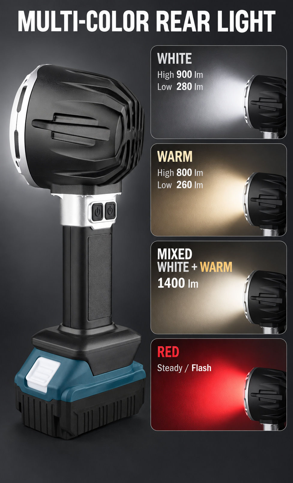 Rechargeable Type C COB LED Work Light 15000mAh W5218A 1400LM 3 Hour Runtime Flashlight 6500mAh photo 3