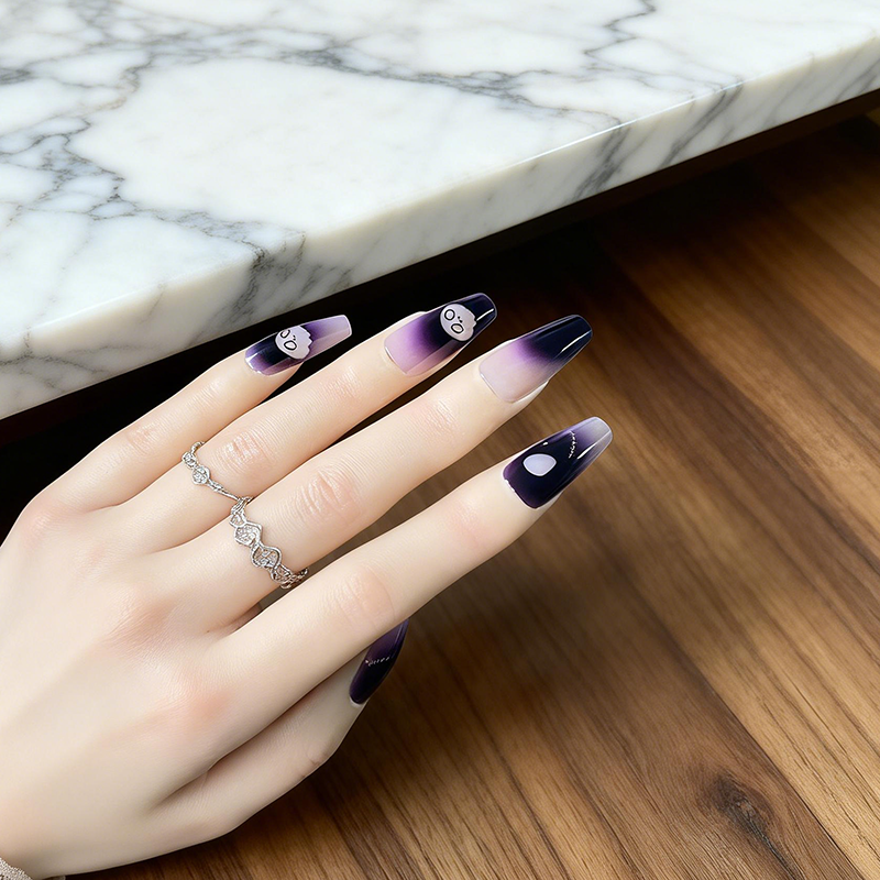 Halloween Skull Cat-Eye Press-On Nails photo 4