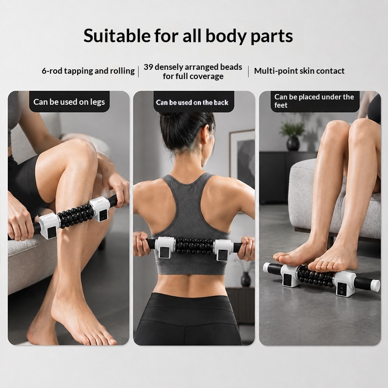 New Massage Stick With Vibrating Rollers For Multi-area Muscle Relaxation, Handheld Roller For Back, Waist, And Leg Massage photo 4